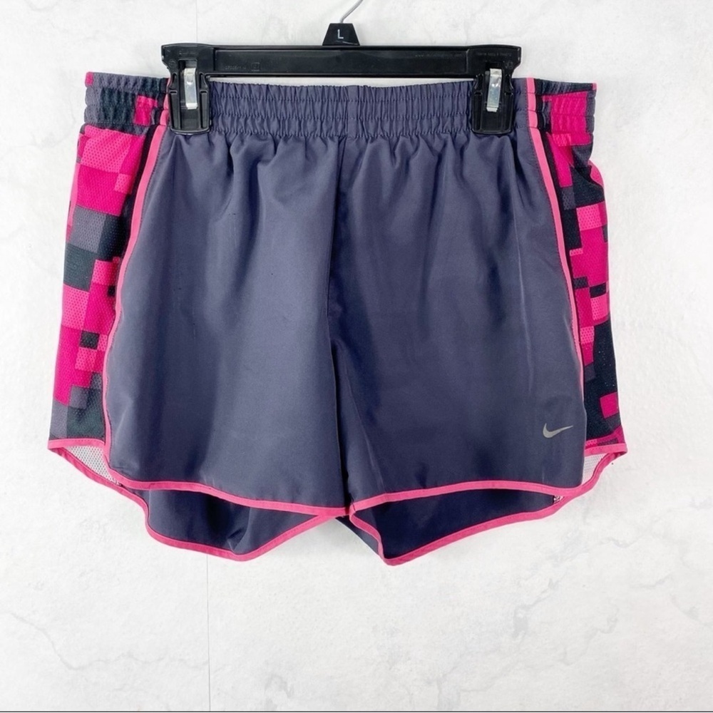 Nike Women's Charcoal and Pink Sports Shorts